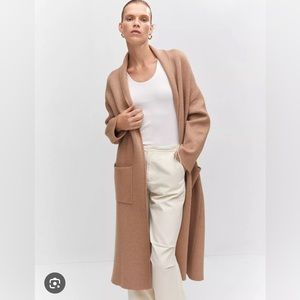 Mango size medium camel coatigan coat